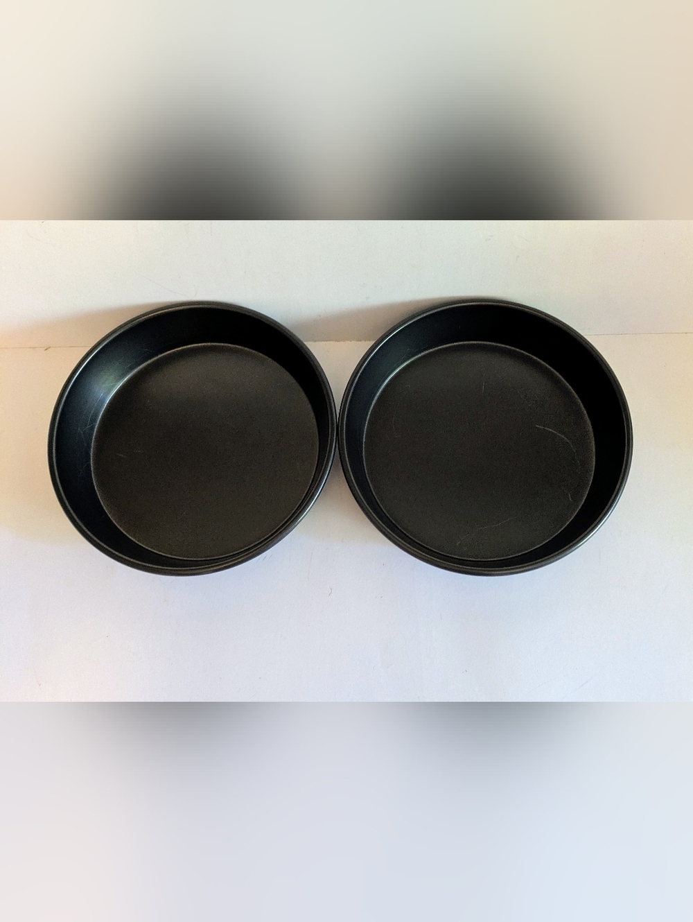Pans Set of 2 Black Round Cake Pans Non Stick Teflon